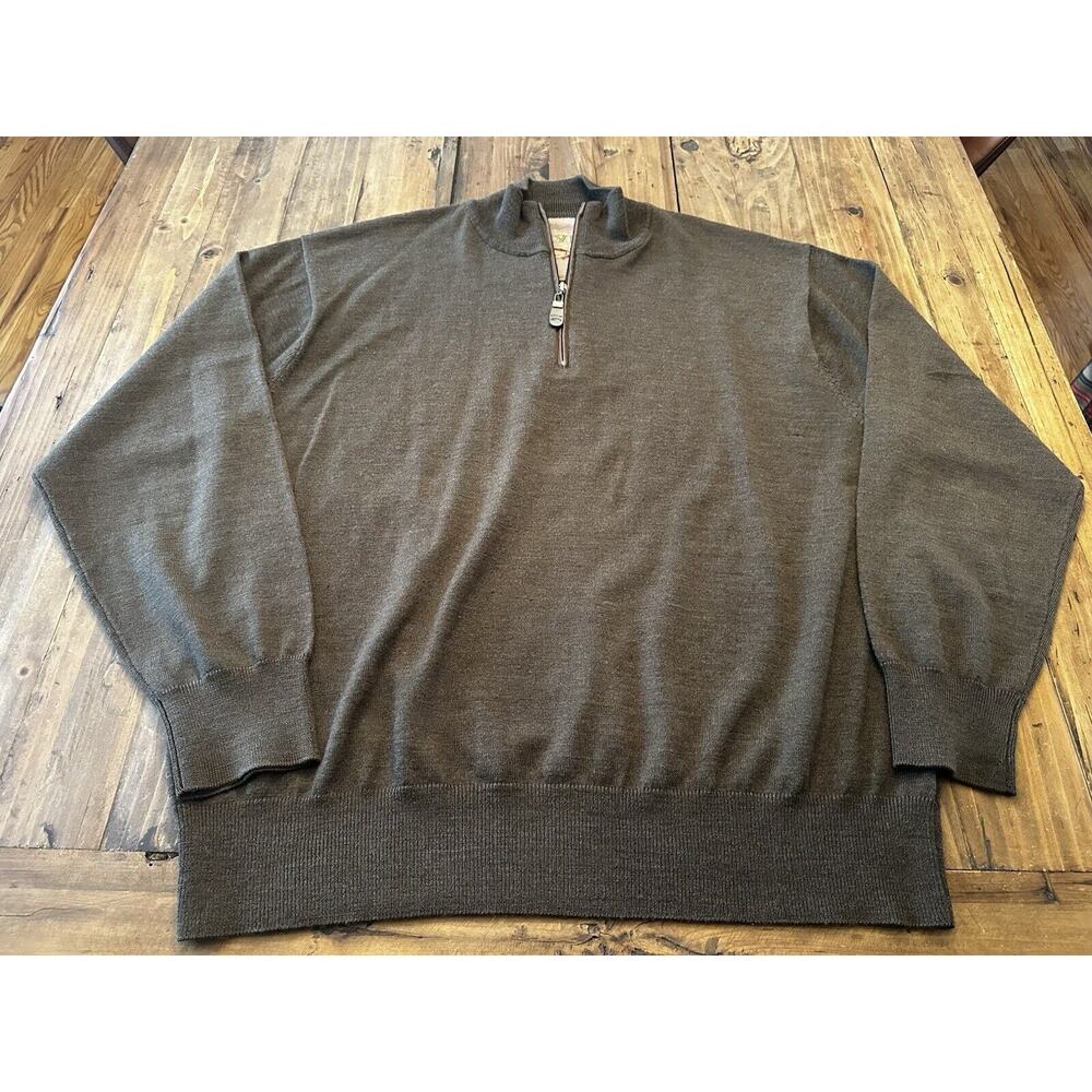 Orvis 100% Merino Wool 1/4 Zip Sweater Pullover Men’s Size XL Popover Quarter